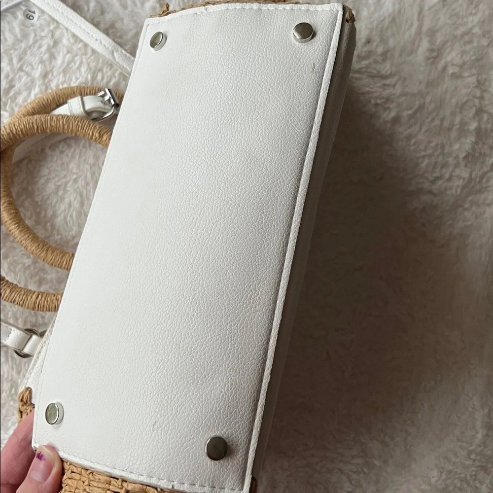 Zara White Crossbody Circle Handle Bag Boho - Picture 11 of 12